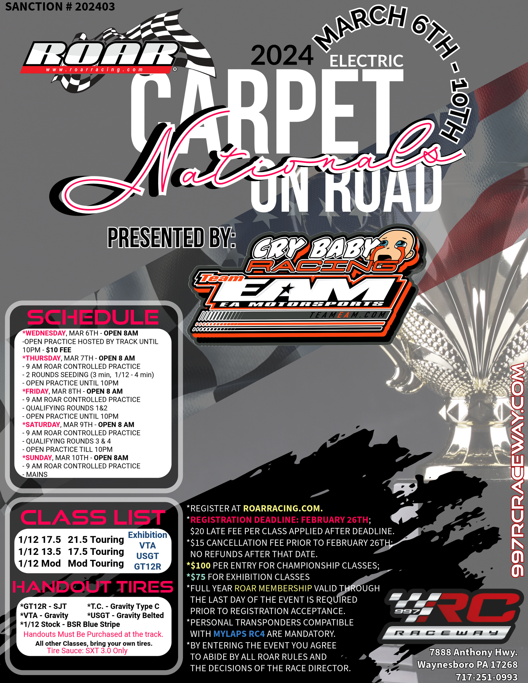 2024 ROAR Electric Carpet On-Road Nationals, Held Here at 997 RC Raceway!