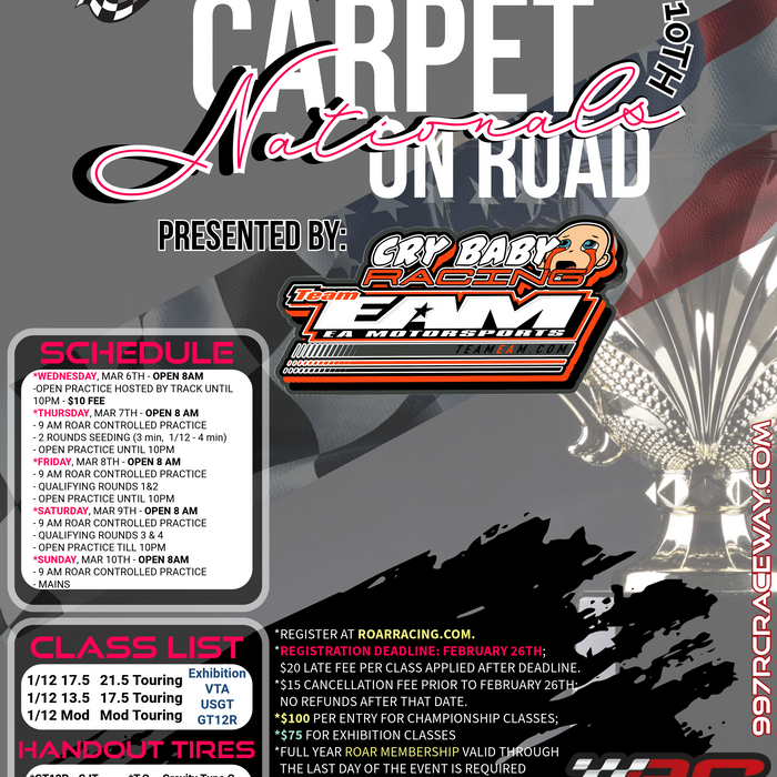 2024 ROAR Electric Carpet On-Road Nationals, Held Here at 997 RC Raceway!