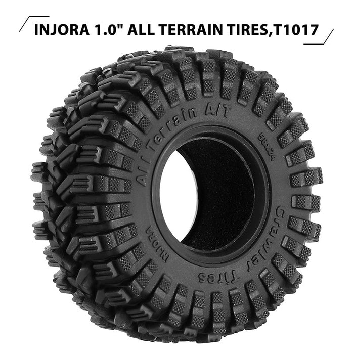 YQT-1017 INJORA King Trekker 1.0" 58*24mm S5 All Terrain Tires for 1/18 1/24 RC Crawlers (4) (T1017)