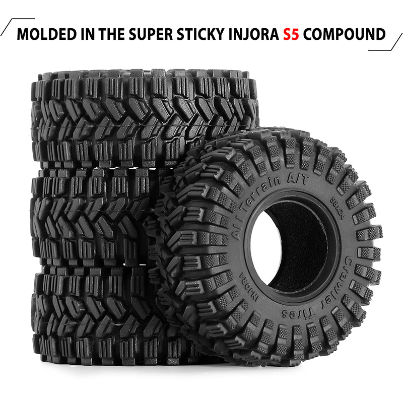 YQT-1017 INJORA King Trekker 1.0" 58*24mm S5 All Terrain Tires for 1/18 1/24 RC Crawlers (4) (T1017)