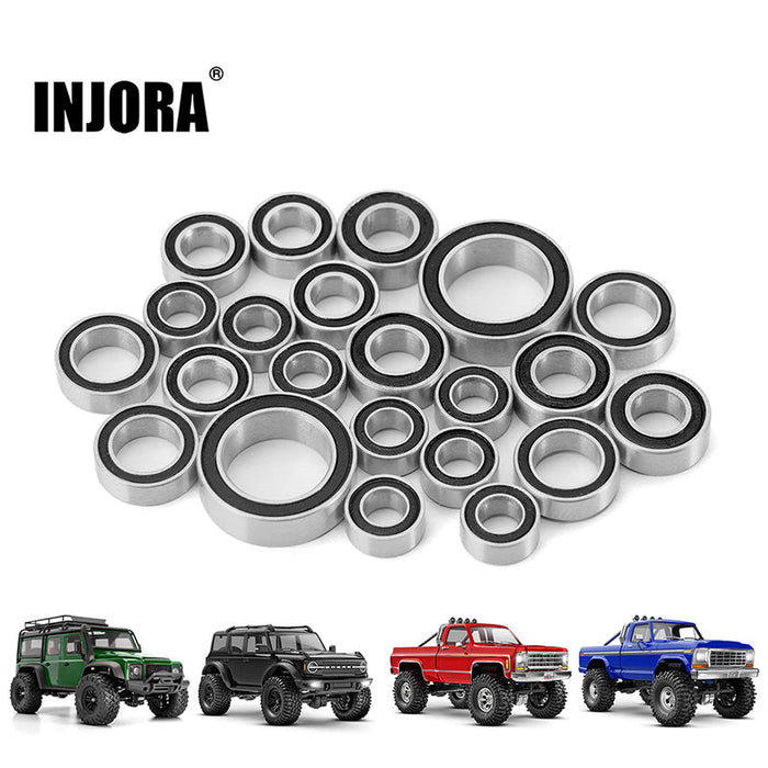 INJORA Sealed Steel Bearing Kit (22 Pcs) For 1/18 TRX4M (4M-03) 4M-03BK