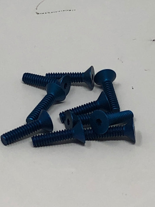 4-40 Aluminum Flat Head Screws 10pcs Blue
