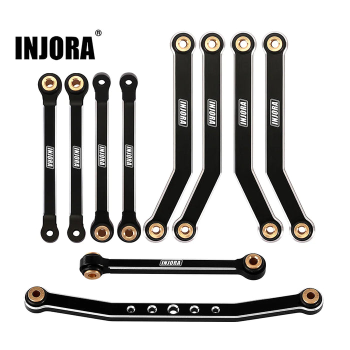 FCX24-13-14BK Injora CNC Aluminium High Clearance Chassis Links Steering Links Set For 1/24 FMS FCX24