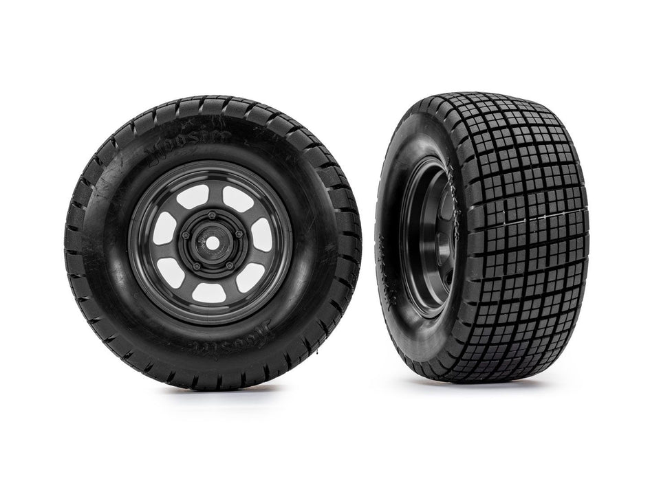 Traxxas 10474 - Dirt Oval Hoosier Tires & Wheels 2WD Rear