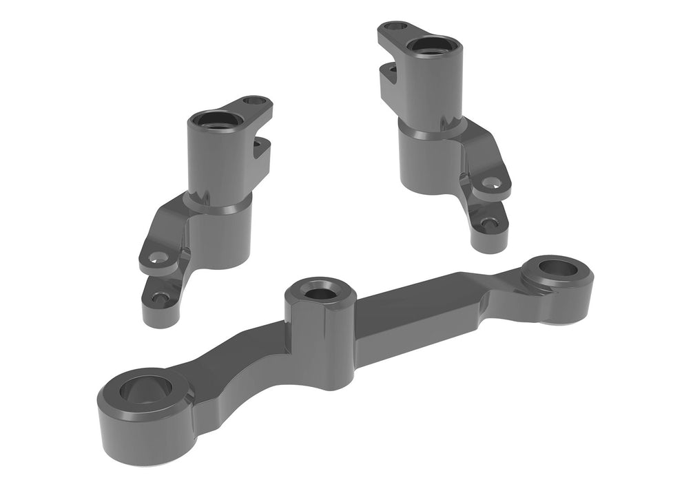 10743-GRAY TRAXXAS STEERING BELLCRANKS ALUM GRAY