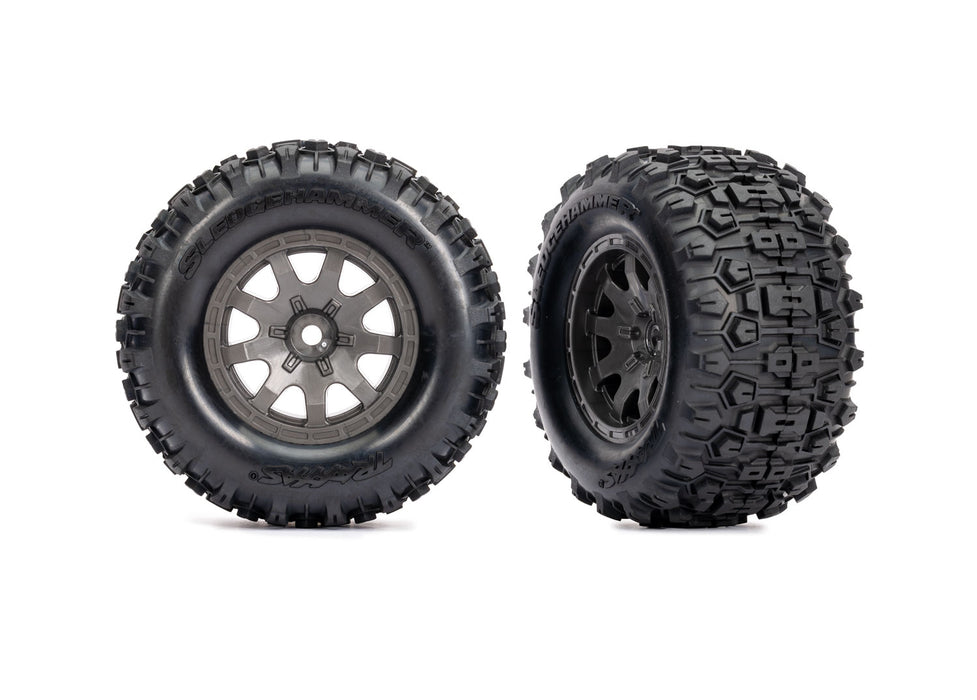 10771-GRAY Traxxas T&W GRAY WHL SLDGEHMMR TIRES Mini MAXX