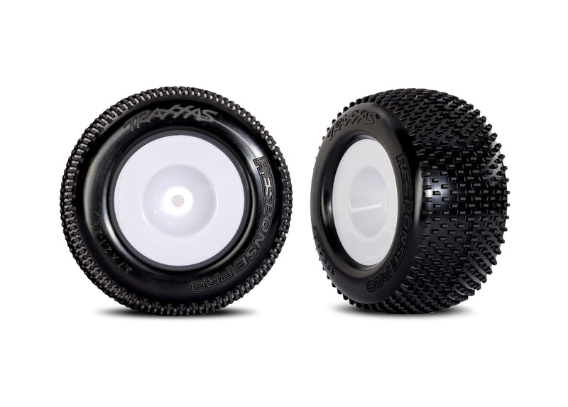 10773-WHT Traxxas White Dished Wheels w/ Response Pro Tires (2)