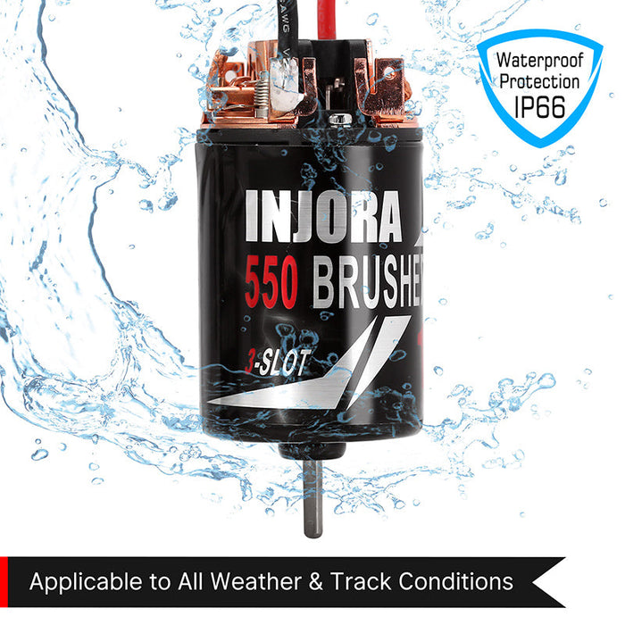 INJORA 550 3-SLOT Waterproof Brushed Motor 11T For 1/10 RC Crawlers (INM09)