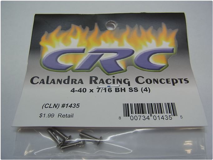 1435 CRC Screws 4-40 x 7/16 BH SS (4)