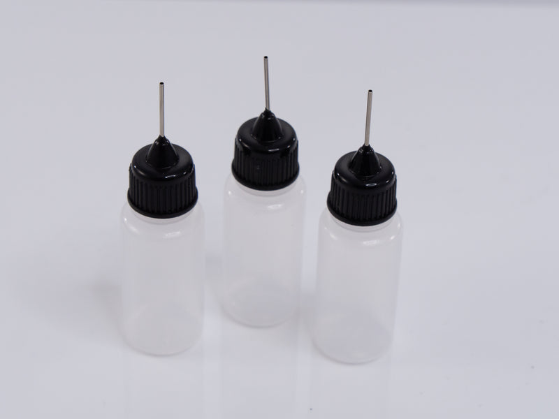 GRC259 Steel Tip Empty CA Glue Bottles (0.3oz), (Qty 3)
