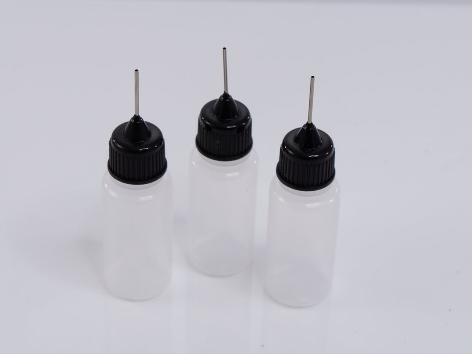 Steel Tip Empty CA Glue Bottles (0.3oz), (Qty 3)