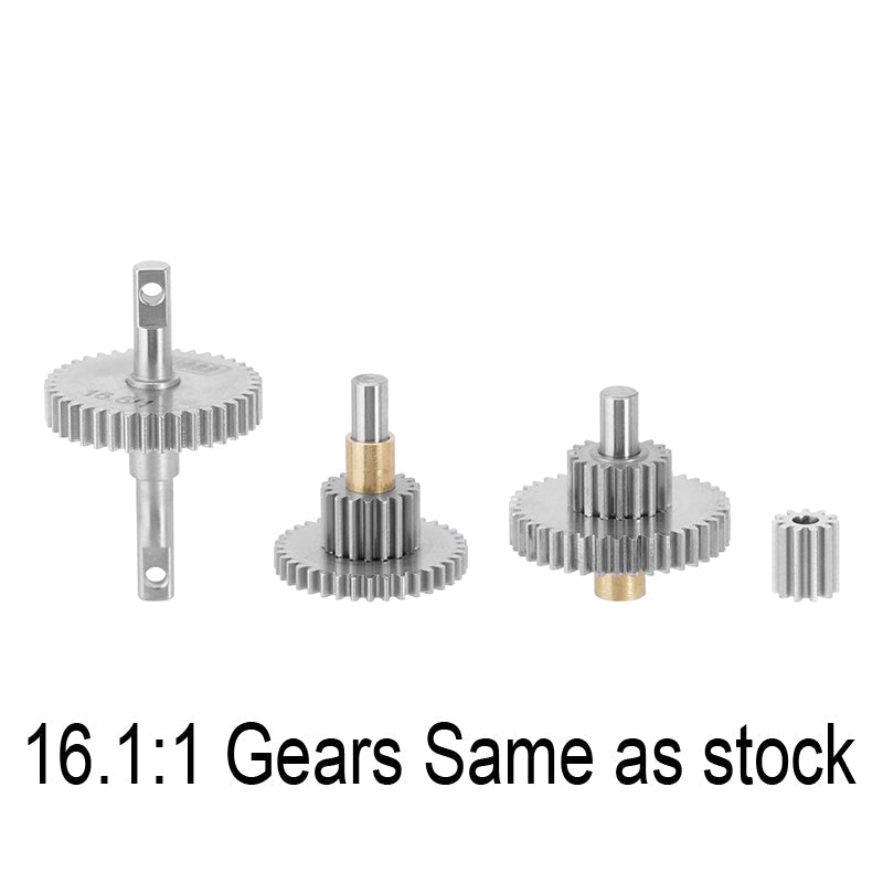 INJORA Overdrive Underdrive Stainless Steel Transmission Gear Set For 1/18 TRX4M 16.61:1 GEARS (As Stock)