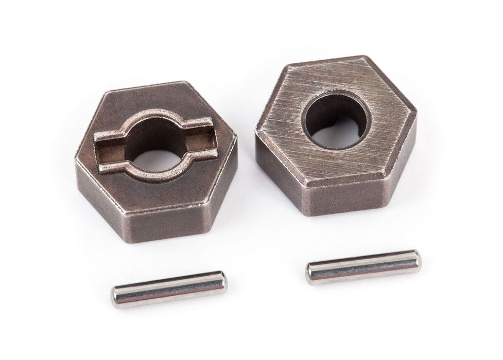 1654R Traxxas Wheel hubs, hex (steel) (2)/ axle pins (2)