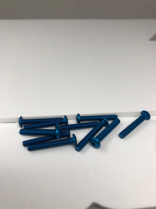4-40 Aluminum Button Head Screws 10pcs Blue