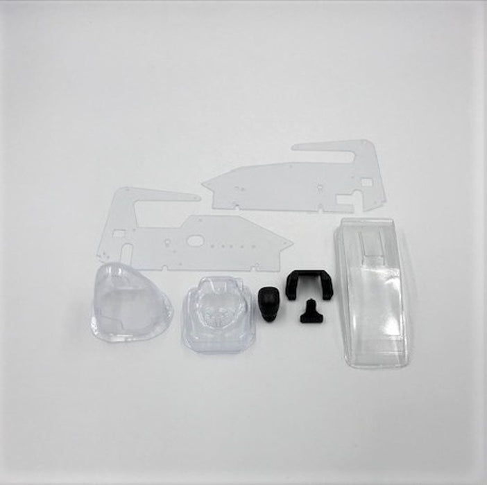 1RC6034 1RC Body & Driver, Clear, 1/18 Midget 2.0