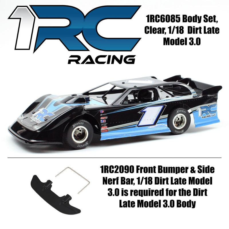 1RC6085 1RC Body Set, Clear, 1/18 Late Model 3.0
