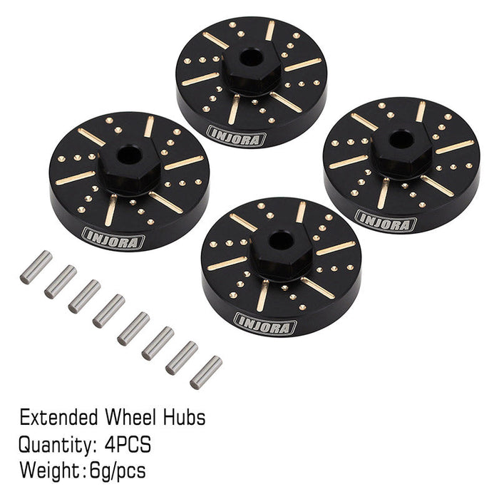SCX24-40BK INJORA 4pcs 6g/pcs Black Wheel Weights with Wheel Hex Hubs for Axial SCX24 AX24