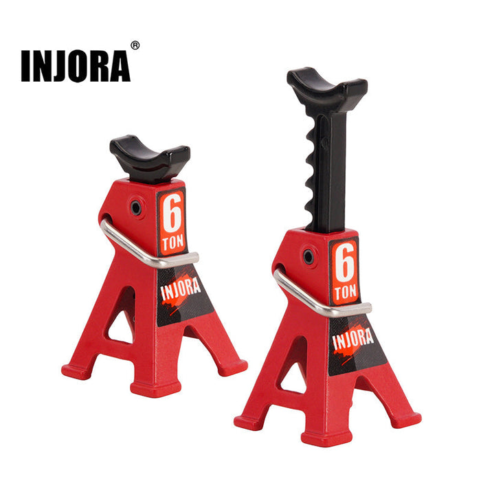 INA-87RD INJORA 2PCS Mini Adjustable Metal Jack Stands Tool for 1/18 1/24 RC Crawlers
