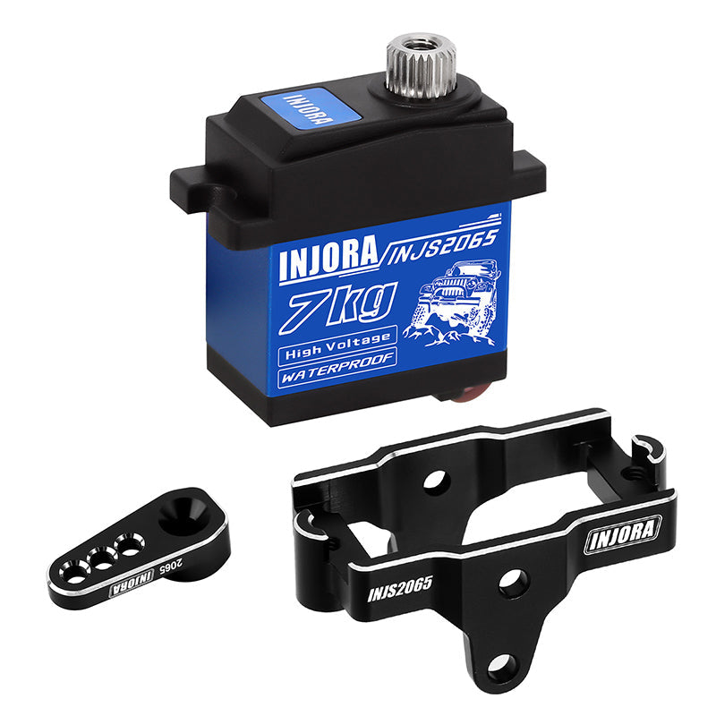 INJS2065-4MBK INJORA 7KG High Voltage Waterproof 2065 Digital Servo with Mount for 1/18 TRX4M