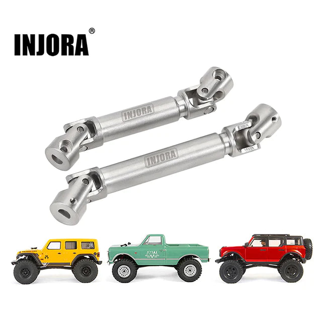 SCX24-151SR INJORA Stainless Steel Drive Shafts with D Shaped Hole For SCX24 Chevrolet Jeep Wrangler Bronco