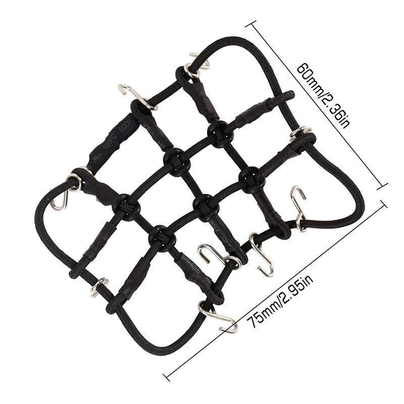 SCX24-89 INJORA Mini Elastic Luggage Net Scale Accessories For 1/24 1/18 RC Crawlers, Black