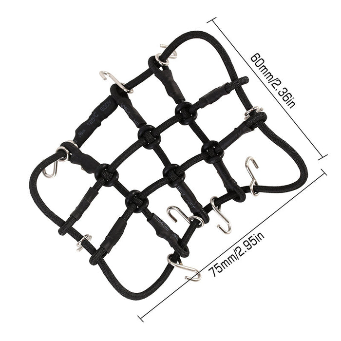 INJORA Mini Elastic Luggage Net Scale Accessories For 1/24 1/18 RC Crawlers, Black