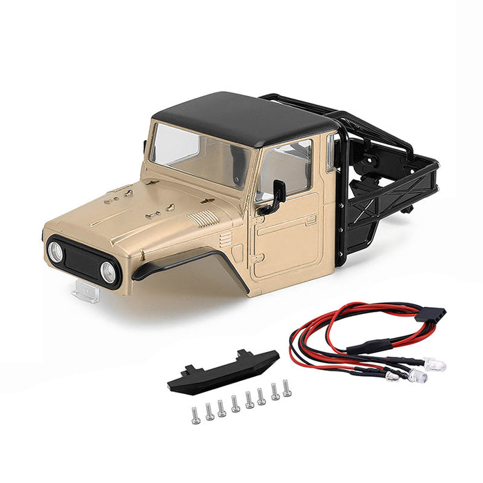 IR40-YE Injora IR40 Half Truck Hard Pre-Painted Body Set for Traxxas® TRX-4M® (Tan) (Defender®/Bronco®) w/Bed Rack & LED Lights