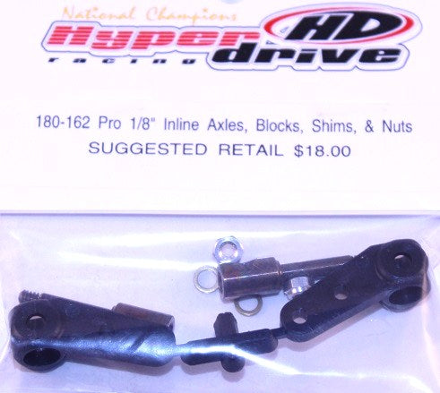 180-162 Hyper Drive Pro 1/8" Inline Axles, Blocks, Shims, & Nuts