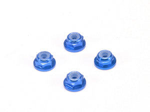 200409B PN Racing Alm 2mm Flanged Wheel Lock Nut - Blue