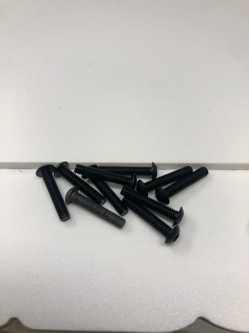 3MM Aluminum Button Head Screws 10pcs Black