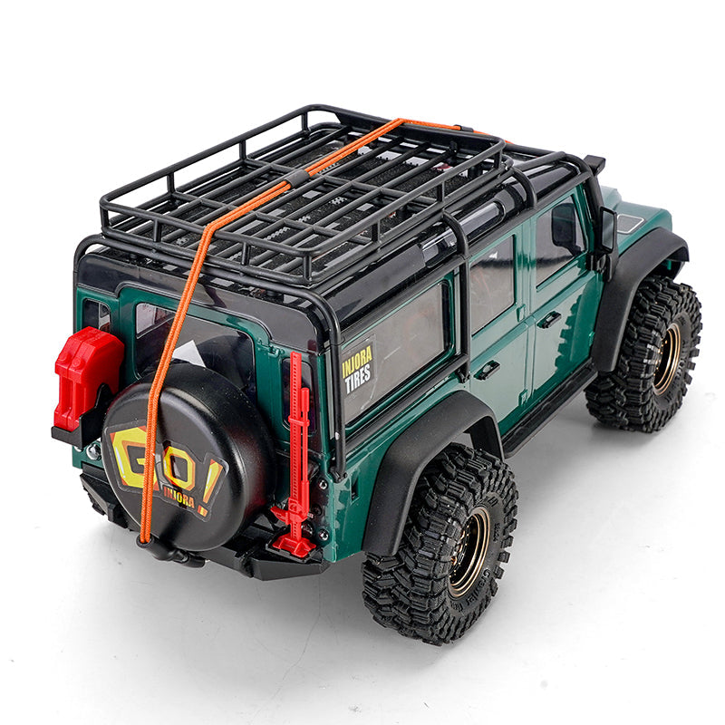 INA-95OG INJORA 270mm Elastic Strap Rescue Rope With Hooks For 1/18 1/24 RC Crawlers, Orange