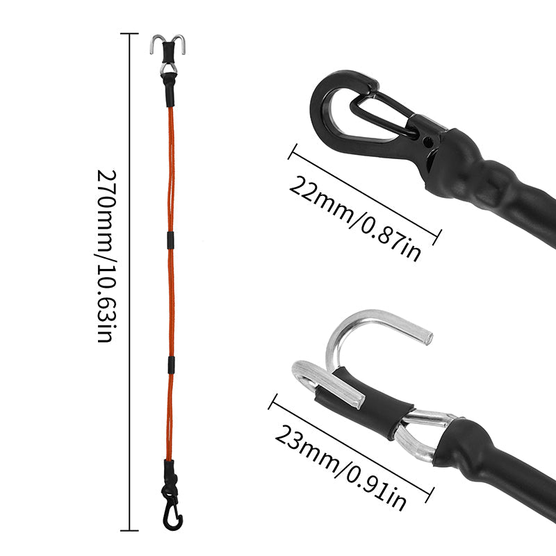 INA-95OG INJORA 270mm Elastic Strap Rescue Rope With Hooks For 1/18 1/24 RC Crawlers, Orange