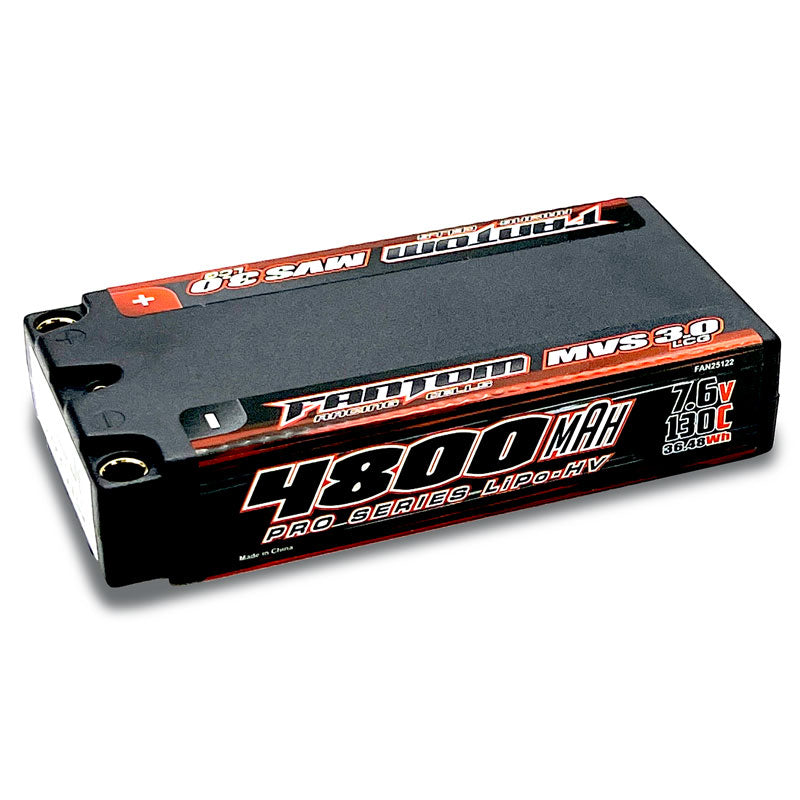 FAN25122 4800mAh, 130C, 7.6v, 2-Cell, LCG SHORTY, MVS 3.0 PRO HV Silicon Graphene LiPo-HV