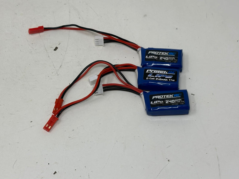 Used ProTek PTK-5185 RC 2S High Power 30C Micro LiPo Battery Lot Of 3