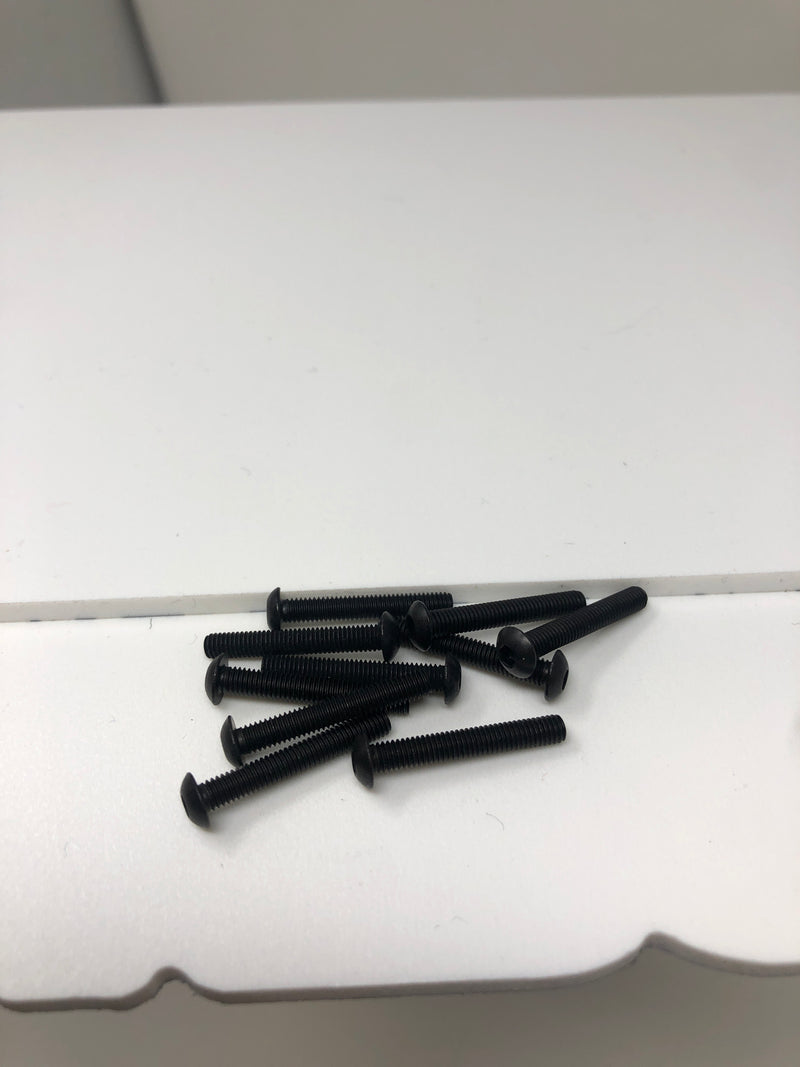 3MM Aluminum Button Head Screws 10pcs Black
