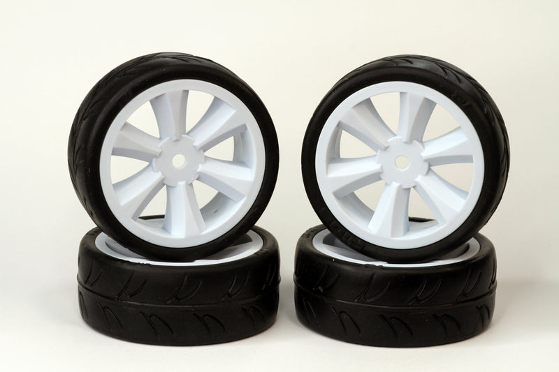 GRC124GTW USGT non belted pre glued tires ( Edge Wheel, white) (4)