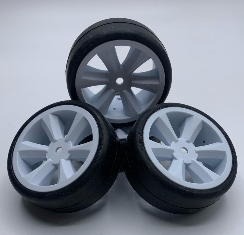 GRC132 Gravity RC G-SPEC Type C Rubber touring car tires , gold dot Gravity RC Edge wheel, White (4)