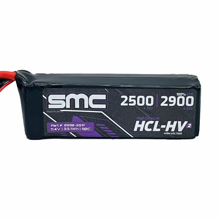 2990-3S1P SMC HCL-HV2 11.4V/3S-2900mAh-90C crawler and flight battery
