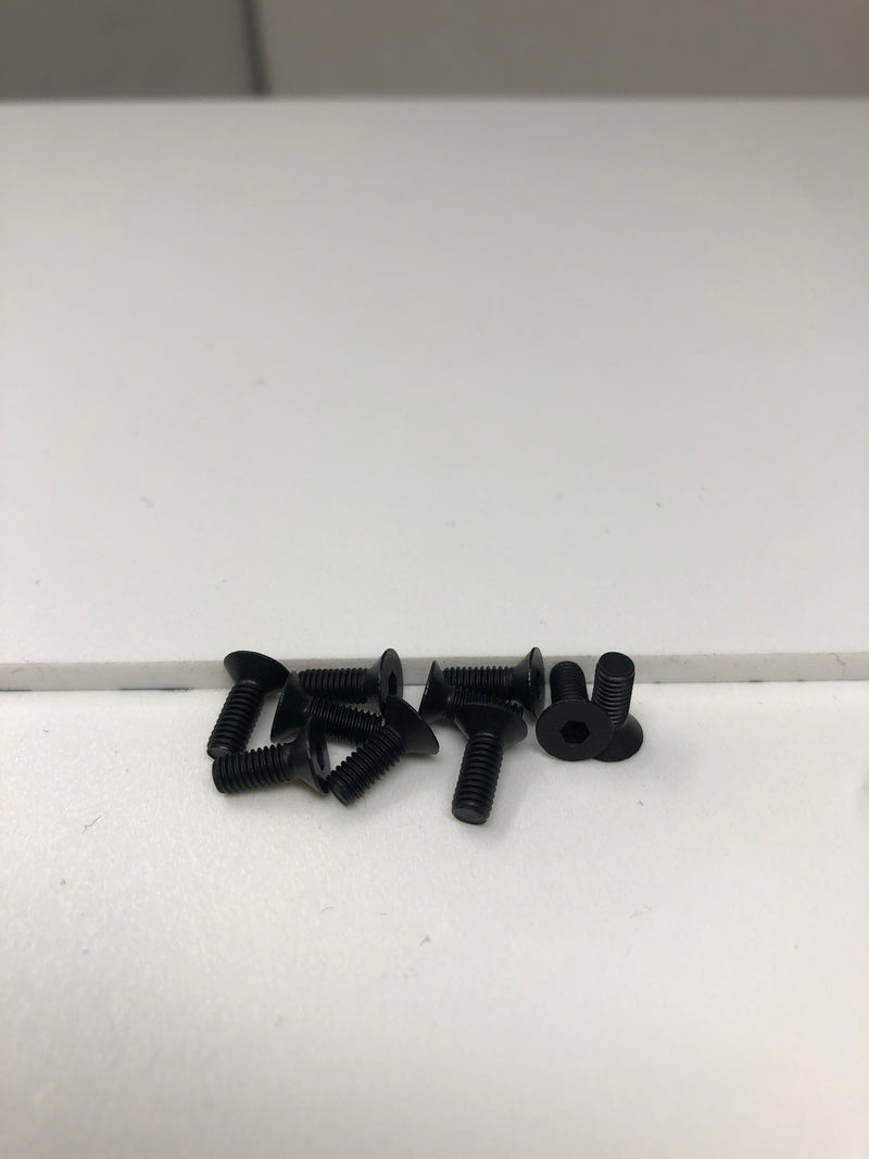3MM Aluminum Flat Head Screws 10pcs Black