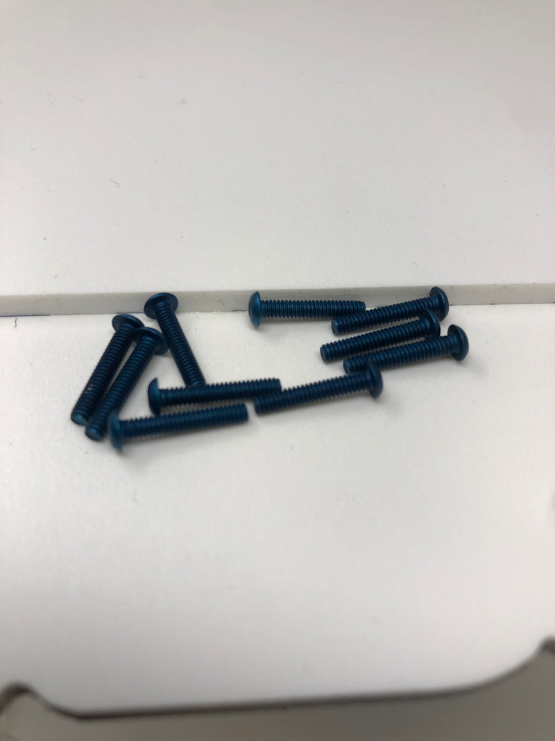 2-56 Aluminum Button Head Screws 10pcs Blue