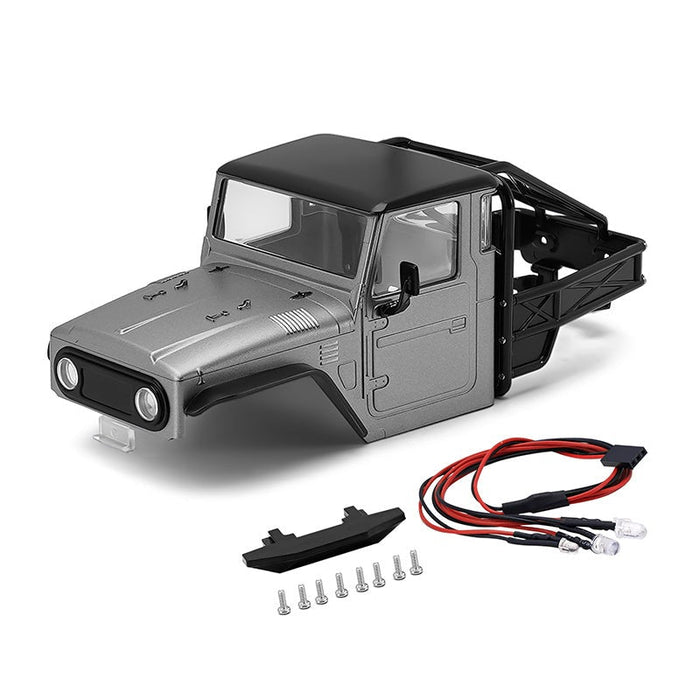 IR40-GL Injora IR40 Half Truck Hard Pre-Painted Body Set for Traxxas® TRX-4M® (Grey) (Defender®/Bronco®) w/Bed Rack & LED Lights