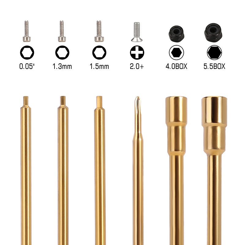 Tool-LSD35 INJORA 6-In-1 Hex Screwdrivers Nut Drivers Quick Change RC Tool Kit For FCX24 SCX24 AX24