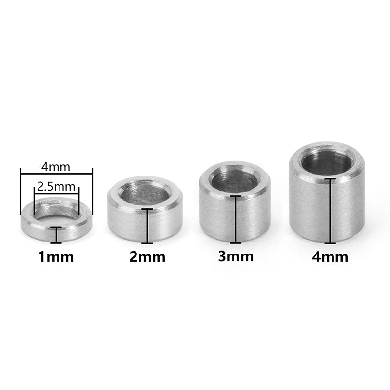 4M-52 INJORA 80pcs M2.5 Flat Stainless Steel Spacers Washers Shims For TRX4M Mods