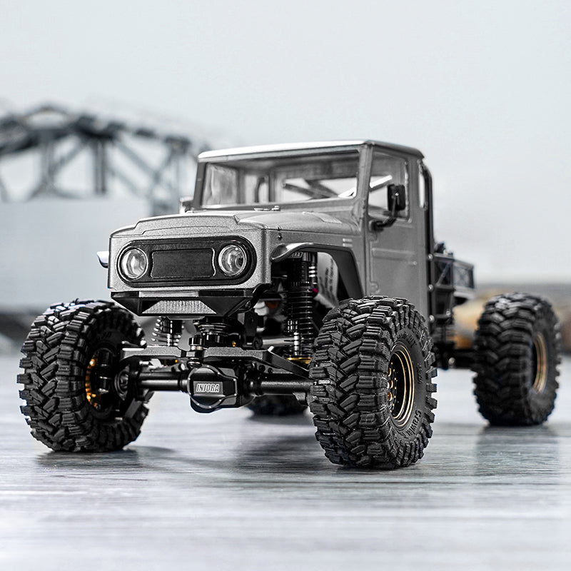 IR40-GL Injora IR40 Half Truck Hard Pre-Painted Body Set for Traxxas® TRX-4M® (Grey) (Defender®/Bronco®) w/Bed Rack & LED Lights