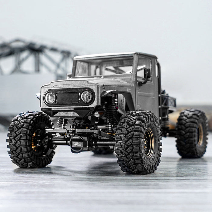 IR40-GL Injora IR40 Half Truck Hard Pre-Painted Body Set for Traxxas® TRX-4M® (Grey) (Defender®/Bronco®) w/Bed Rack & LED Lights