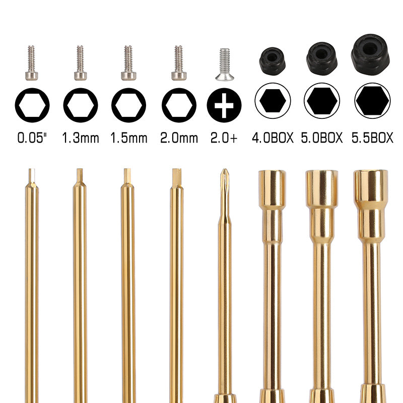 Tool-LSD49 INJORA 8-In-1 Hex, Phillips Screwdriver, Nut Drivers Quick Change Tool Kit For 1/24 1/18 Mini RC