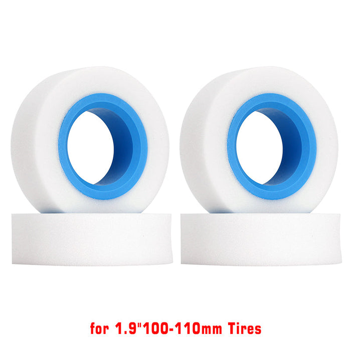 INJORA 1.9" Dual Stage Foam Inserts With Light Blue TPE Inner Ring For 100-110mm Tires