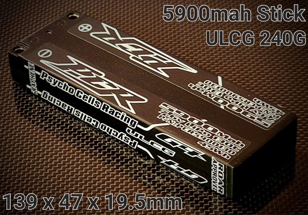 PCR5900130 PCR 5900mah 7.6v ULCG Lipo 130C 5mm Bullet Plugs 240g