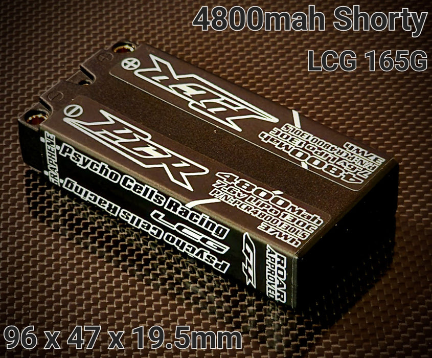 PCR4800130LS PCR 4800mah 7.6v LCG Shorty Lipo 130C 5mm Bullet Plugs 165g