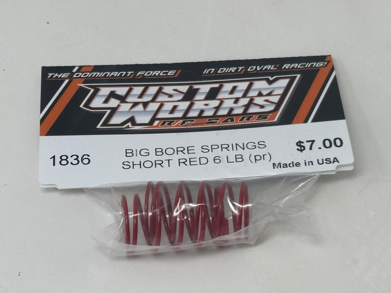 1836 Custom Works RED SHORT BIG BORE SPRING 6 LB (pr)